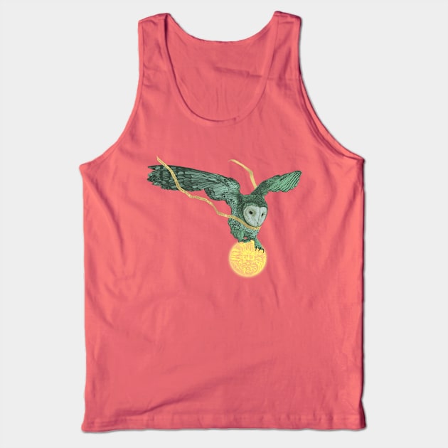 Owl and moon Tank Top by Dedos The Nomad